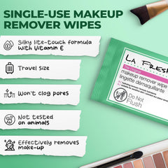 La Fresh toallitas desmaquillantes para ojos y labios eliminando maquillaje intenso