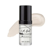 L.A. Girl Pro Coverage liquid foundation bottle close-up highlighting dewy finish