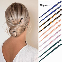 La Jolie Jasmin palillos cabello acetato tortuga, acabado vintage elegante para cualquier look