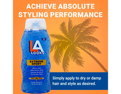 L.A. Looks Sport Power Gel easy-squeeze cap enables quick, controlled dispensing.