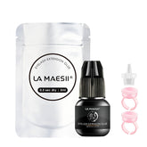 La Maesii Lash Cluster Glue bottle closeup highlighting fast-dry formula for salon use.