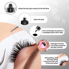 La Maesii Lash Cluster Glue on lash during service showing quick set and reliable hold.