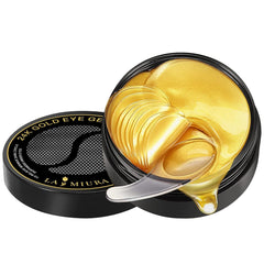 Parches de ojos LA MIURA 24K dorado para revitalizar la mirada y reducir inflamación.