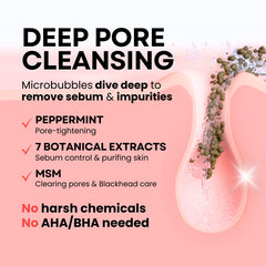 La Noubelle MPC Bubble Foam on skin demonstrates deep cleansing without stripping moisture.