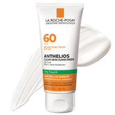 La Roche-Posay Anthelios Clear Skin sunscreen bottle offers oil-free, matte protection for acne-prone skin.