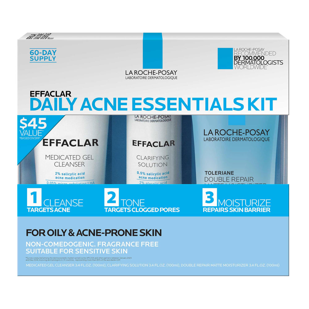 La Roche-Posay Effaclar daily acne kit cleanser pump for oil control