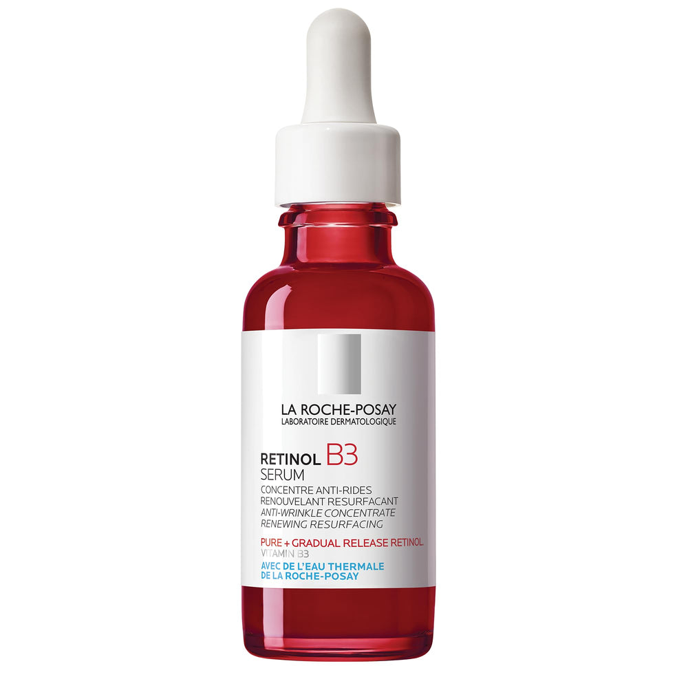 La Roche-Posay Pure Retinol Serum bottle promotes smoother skin and hydration