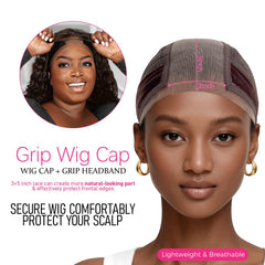 Labhairs cap worn under a wig highlights breathable, cool comfort.