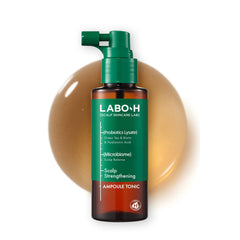 LABO-H scalp-strengthening spray bottle delivers a cooling mist for healthier scalp.