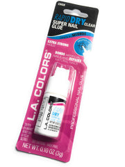Pegamento de uñas L.A. COLORS, secado rápido, acabado transparente para uñas artificiales.