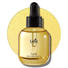 LA'DOR Hinoki: botella de aceite perfumado para cabello con brillo.