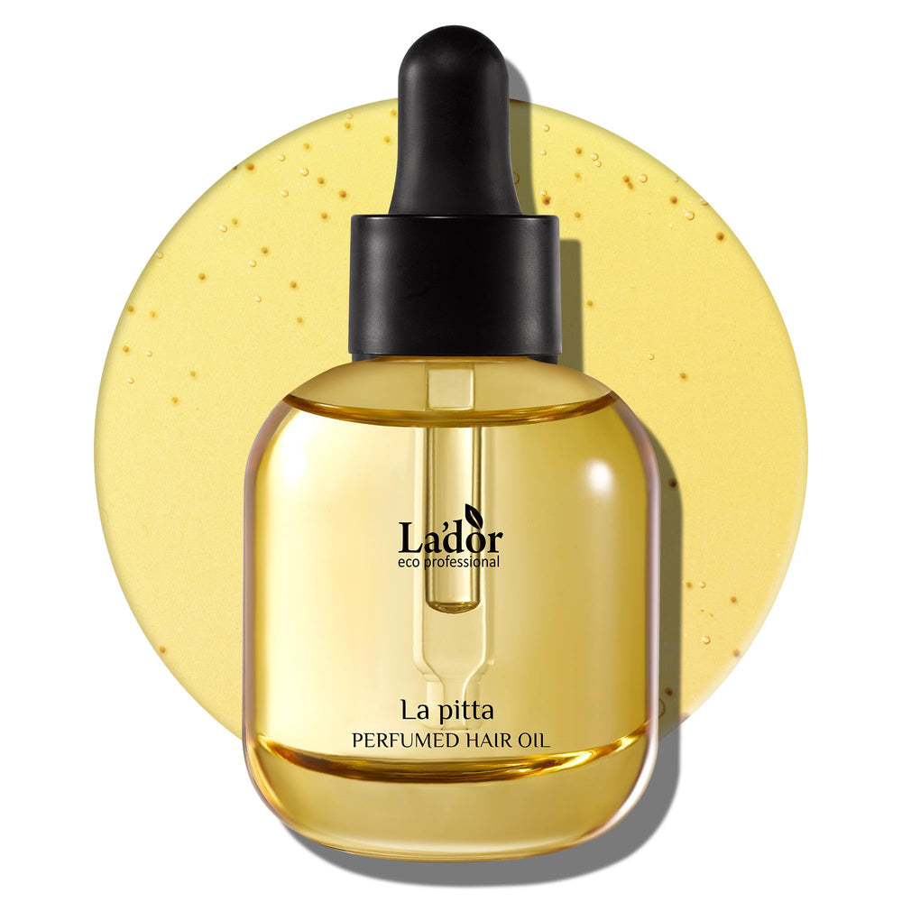 La'DOR perfume-aceite para cabello dañado con brillo sedoso.