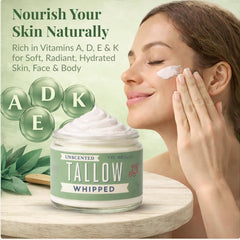 Lady May Tallow face moisturizer application for soft, hydrated skin.