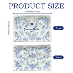 LADY&HOME Bride makeup bag zipper detail highlights secure storage for cosmetics on the go.