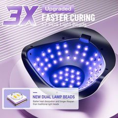 LadyMisty 268W UV LED nail lamp side view, compact home design.