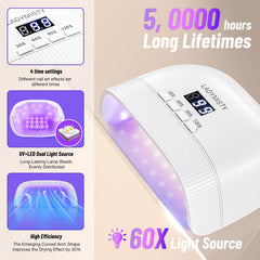 LadyMisty UV nail lamp LCD display for easy timer tracking