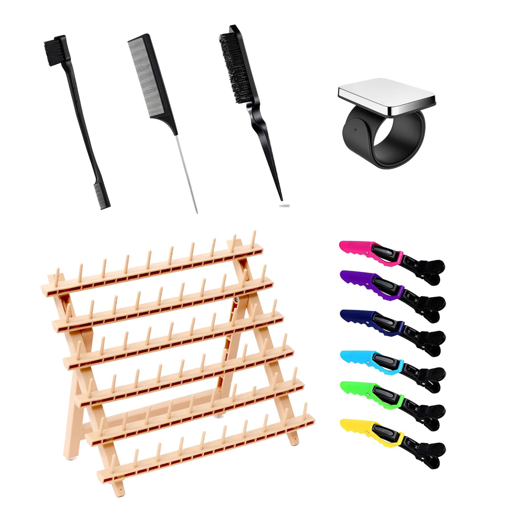 Laflare braiding rack with 60 pegs for organized hair extensions and accessories.