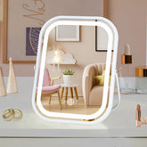 LAKFUES vanity mirror with 6x8 inch lights for precise makeup application