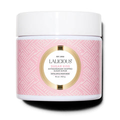 LaLicious Sugar Kiss Scrub bottle delivers smooth, radiant skin.