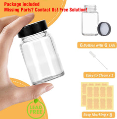 LANBEAUTIFY 6-pack with caps for airtight transport.