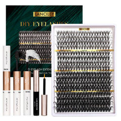 Lanciley lash clusters 320pcs in 12-20mm for customizable volume at home.