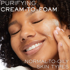 Lancome Creme Radiance cleanser foam close-up for gentle cleansing.