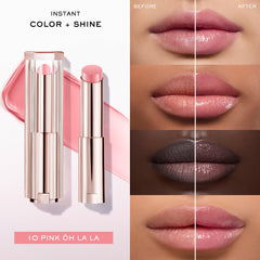 Lancôme Lip Idôle Butterglow balm provides 24-hour hydration with glossy finish.