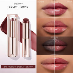 Lancôme Lip Idôle Squalane-12 Butterglow balm in hand displays creamy texture
