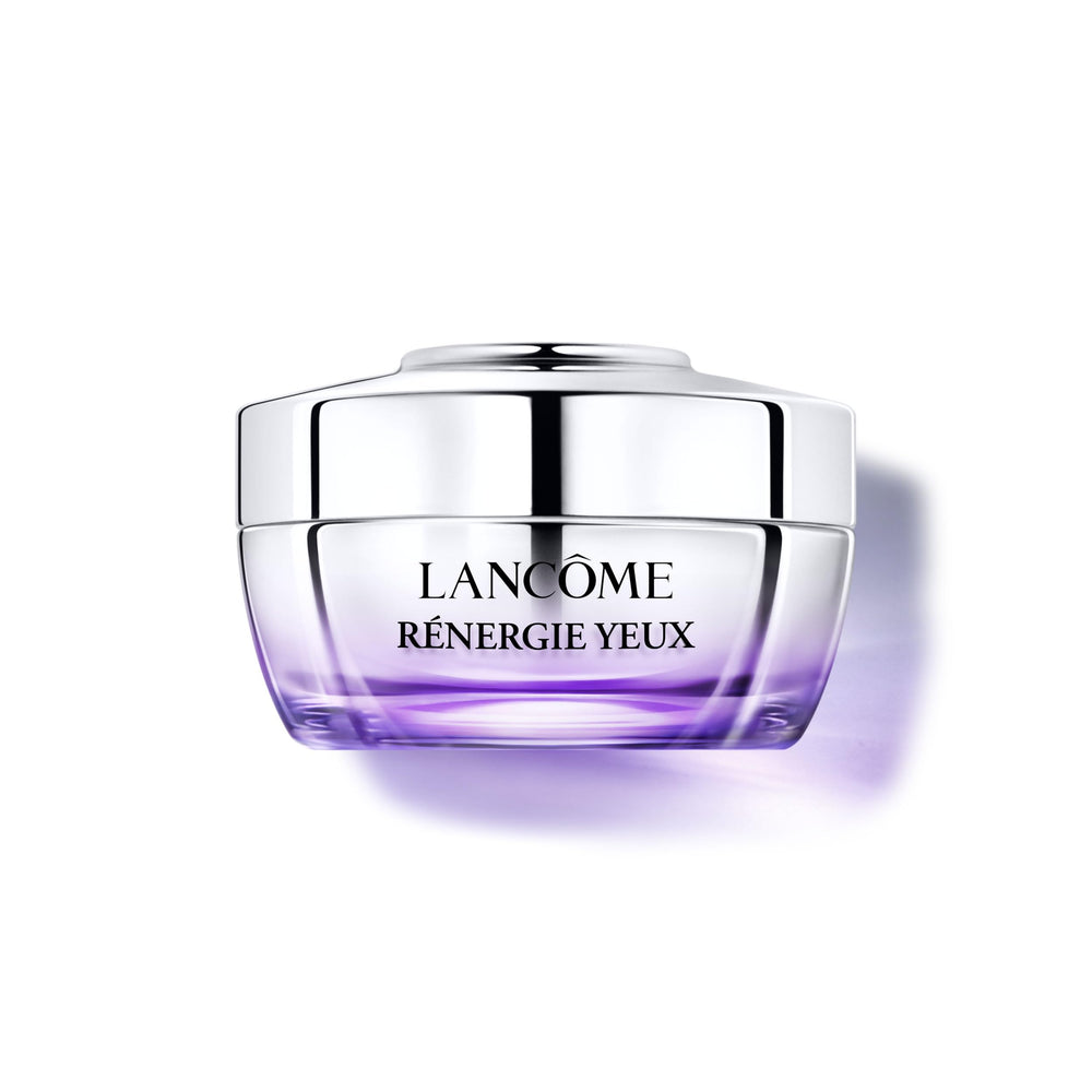 Lancôme Rénergie eye cream bottle highlighting hydration around the eye area.
