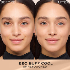 Lancôme Renergie Lift foundation swatches display shade range and blendable formula.