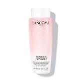 Lancome Tonique Confort bottle closeup showing hydrating toner for all skin types