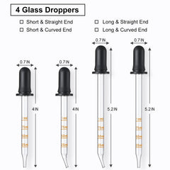 LANDNEOO glass dropper with long curved tip for controlled dispensing