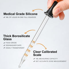 LANDNEOO glass dropper with short curved tip for precise application