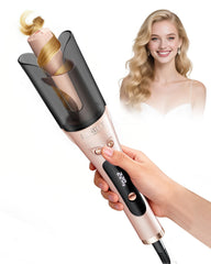 LANDOT 1-Inch Automatic Curling Iron with rose gold finish for effortless salon-style curls.