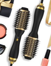 LANDOT hot air hair blow dryer brush with 60mm oval barrel close-up for smooth styling.