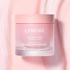 LANEIGE Sleeping mask spread on skin ready for overnight renewal.