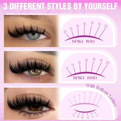 LANFLOWER bottom lash clusters complement upper lashes for a balanced manga look.
