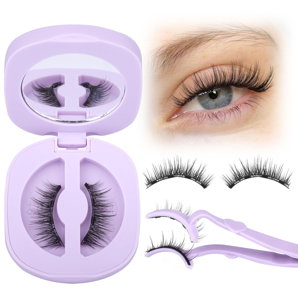 Lanflower magnetic eyelashes with applicator case for easy storage and portability.