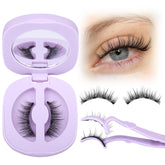 Lanflower magnetic eyelashes with applicator case for easy storage and portability.