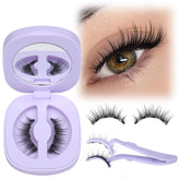Lanflower magnetic eyelashes with applicator kit for glue-free daily wear.