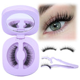 Lanflower magnetic eyelashes with applicator for glue-free, easy application.
