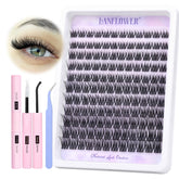 Lanflower wispy cluster lashes 10-16mm for a salon-like look at home.