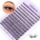 Lanflower wispy lash clusters in 10-16 mm with C curl for natural fullness.