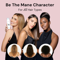 L'ANGE HAIR heat protection spray being misted, reducing frizz and humidity impact.