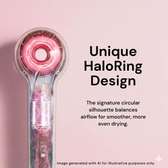 L'ANGE Hair Axia HaloRing dryer back view showing sleek, compact profile.
