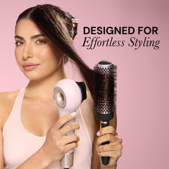 L'ANGE Hair Axia HaloRing dryer side view emphasizing precision styling with concentrator.