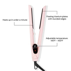 L'ANGE HAIR Le Titane flat iron digital temperature display aids precise heat control.