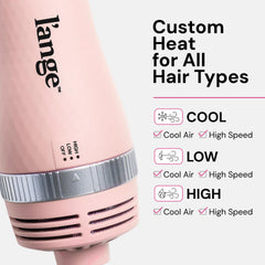 L'ANGE HAIR VolumeBoost dual-heat settings for customizable styling.