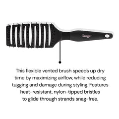 L'ANGE Siena detangling action with nylon-tipped bristles for snag-free brushing.