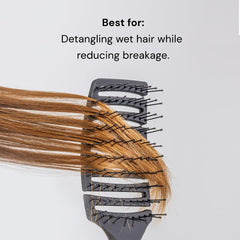 L'ANGE Siena curved vented brush nylon bristles providing gentle scalp massage.